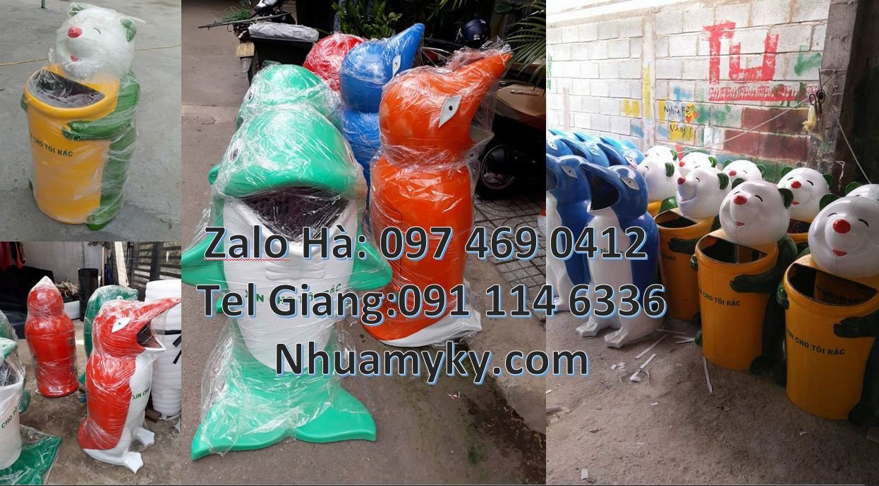thùng rác hình con thú giá rẻ,bán thùng rác hình con chim cánh cụt hcm