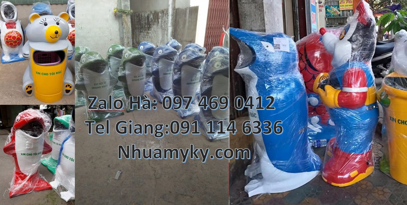 thùng rác hình con thú giá rẻ,bán thùng rác hình con chim cánh cụt hcm