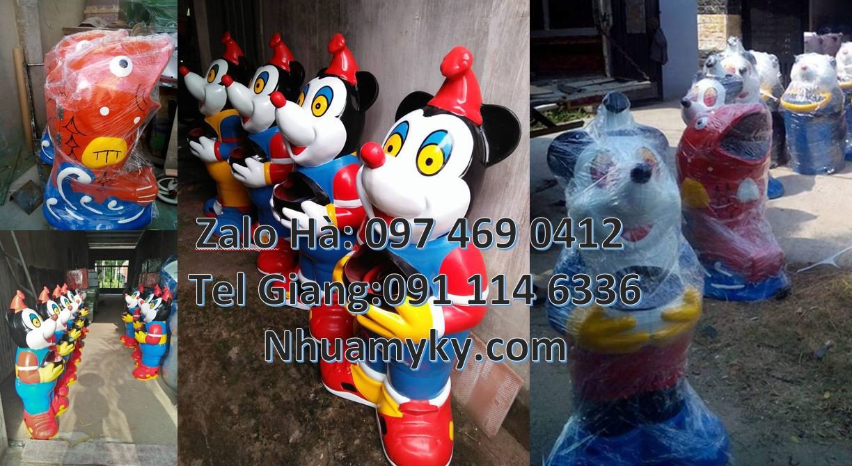 thùng rác hình con thú giá rẻ,bán thùng rác hình con chim cánh cụt hcm