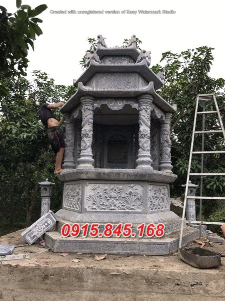 Xây bảo tháp sư đá khối tự nhiên đẹp bán tại Bắc Kạn