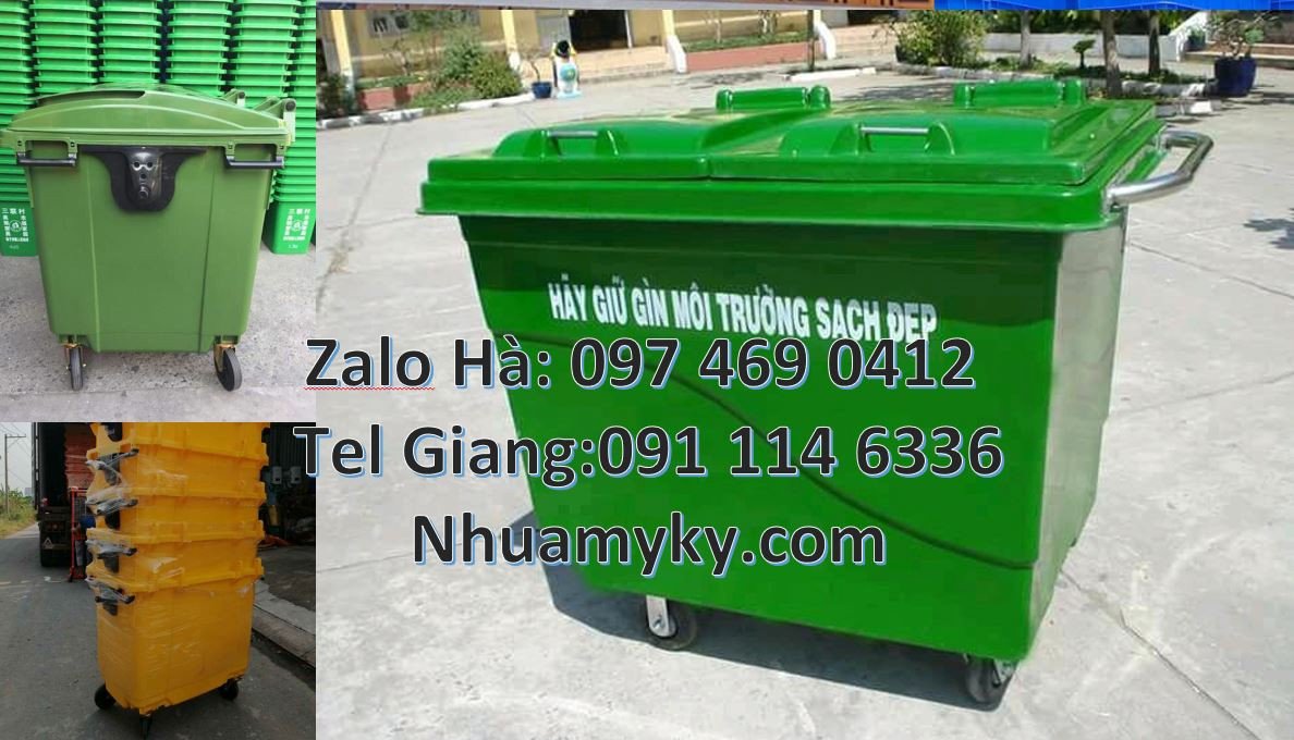 xe đẩy rom rác 660l, xe gom rác bánh hơi,xe thu gom rác 1200l giá rẻ