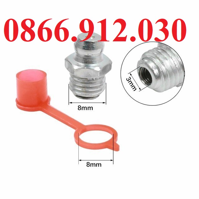 nắp bịt đầu vú mỡ kích thước M6, m8, m10, m12