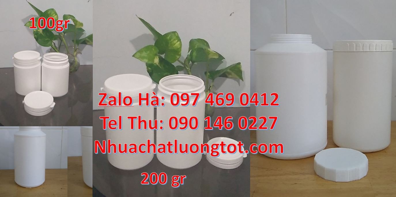 bán hũ nhựa 50g đựng mỹ phẩm,hũ nhựa hdpe màu trắng,hũ nhựa 200g giá r