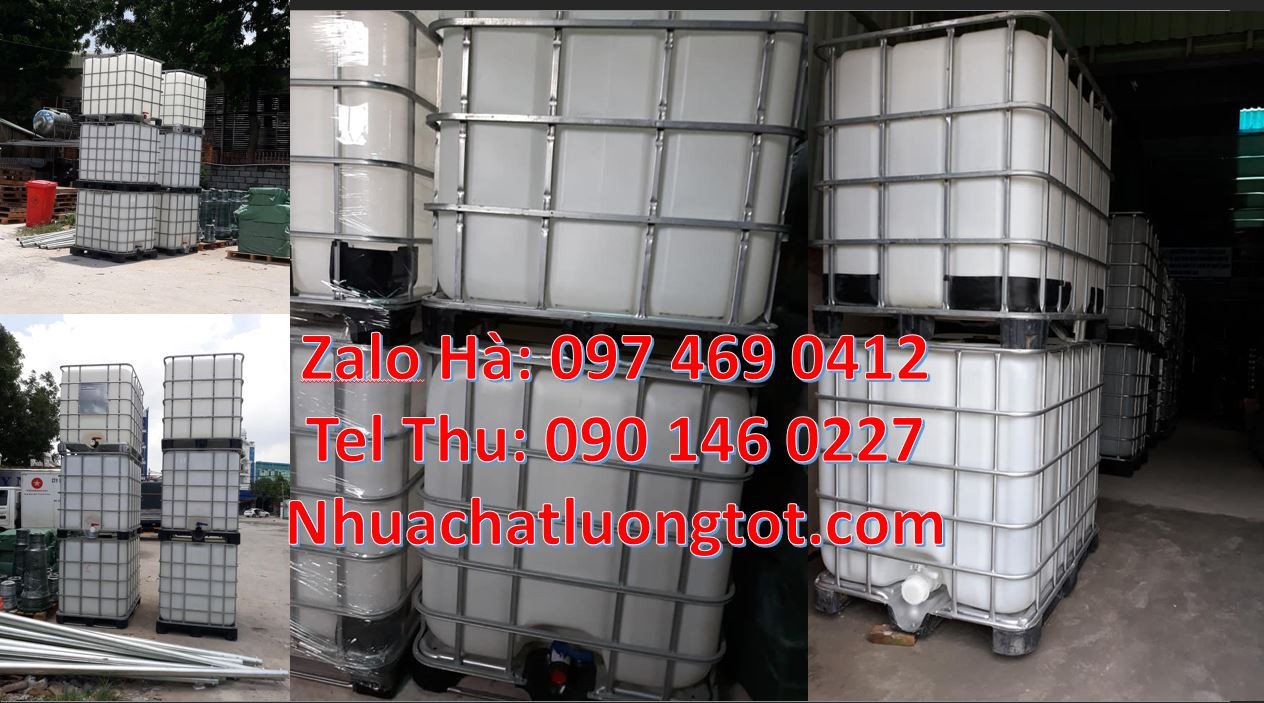 bán tank nhựa lớn 1000l,thùng ibc màu trắng có khung thép,tank nhựalớn