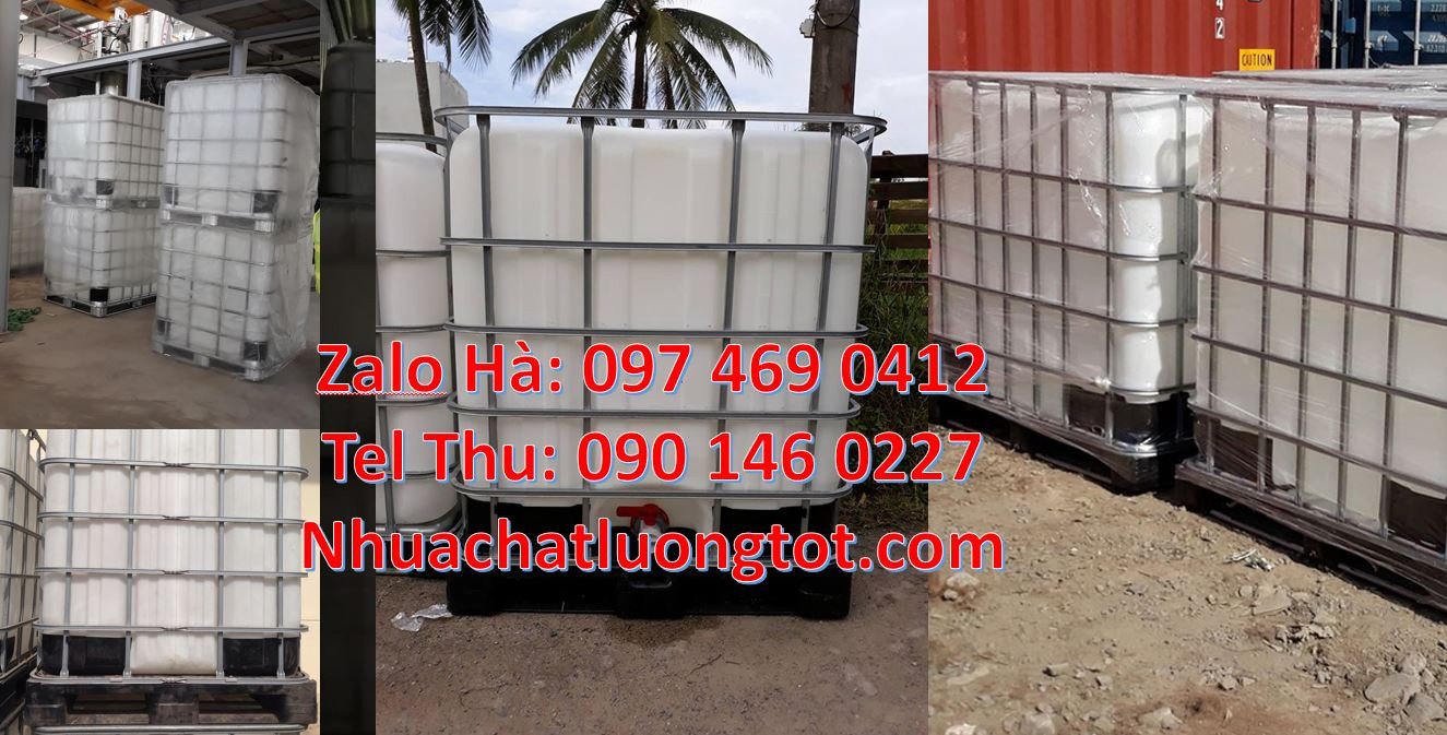 bán tank nhựa lớn 1000l,thùng ibc màu trắng có khung thép,tank nhựalớn