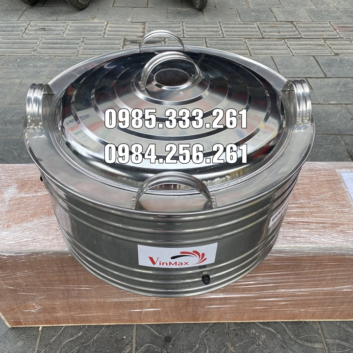 Thùng inox 304 làm kem qua bằng phương pháp lắc đá muối ( loại 60 ống)