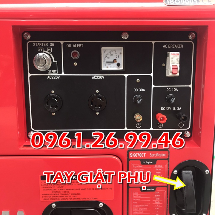 Máy phát điện 5kw chạy dầu Sumokama 6700T