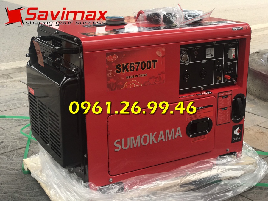 Máy phát điện 5kw chạy dầu Sumokama 6700T