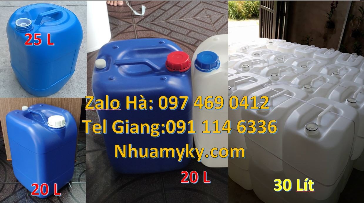 bán can nhựa lớn 20l màu trắng,can nhựa xanh 30l đựng hóa chất giá rẻ