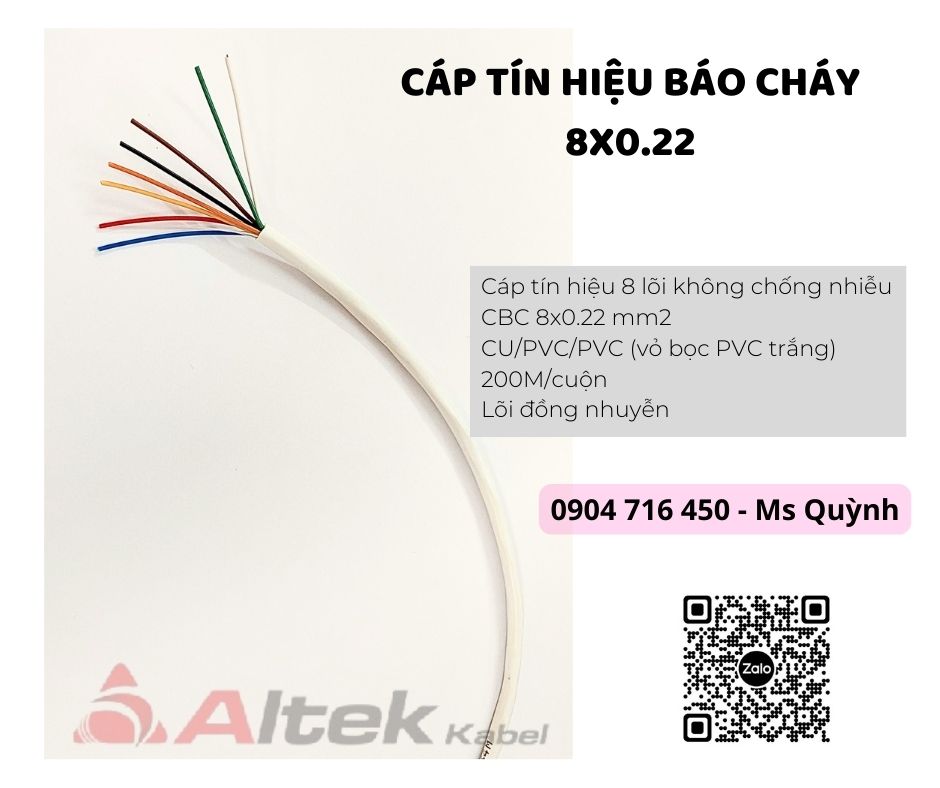 Cáp báo cháy 8x0.22 Altek Kabel Đà Nẵng, Hà Nội, Sài Gòn