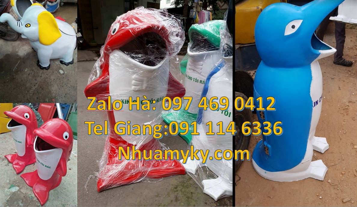 bán sĩ lẻ thùng rác hình con thú,thùng rác hình con chim cánh cụt mới