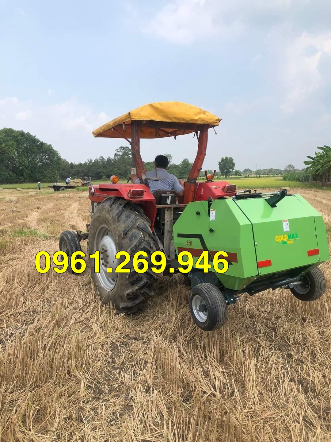 Máy cuốn rơm Vinmax 850 gắn cho máy cày 20-50HP