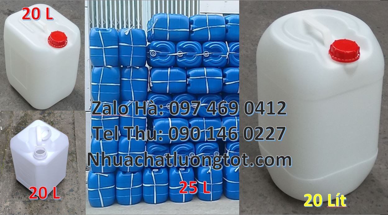 bán sĩ lẻ can nhựa lớn 20l,can nhựa 10l màu trắng,can nhựa đựng nước