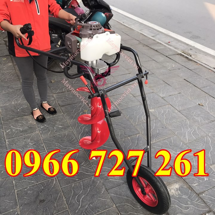 Máy đào hố đất, khoan đất trồng cây có bánh xe đẩy