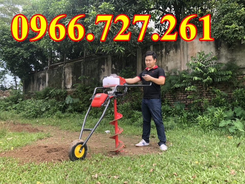 Máy đào hố đất, khoan đất trồng cây có bánh xe đẩy