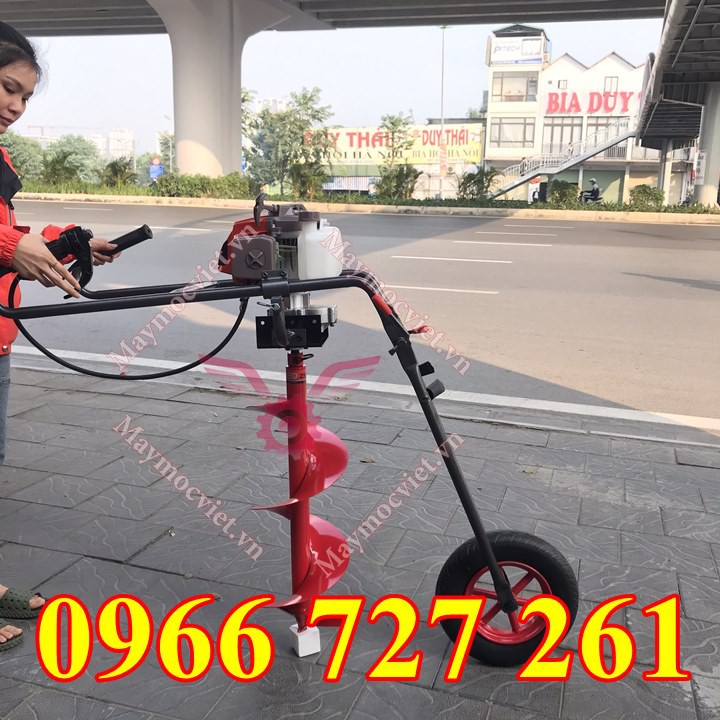 Máy đào hố đất, khoan đất trồng cây có bánh xe đẩy