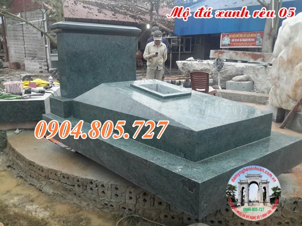Mẫu mộ đá xanh rêu cao cấp đẹp giá rẻ năm 2023