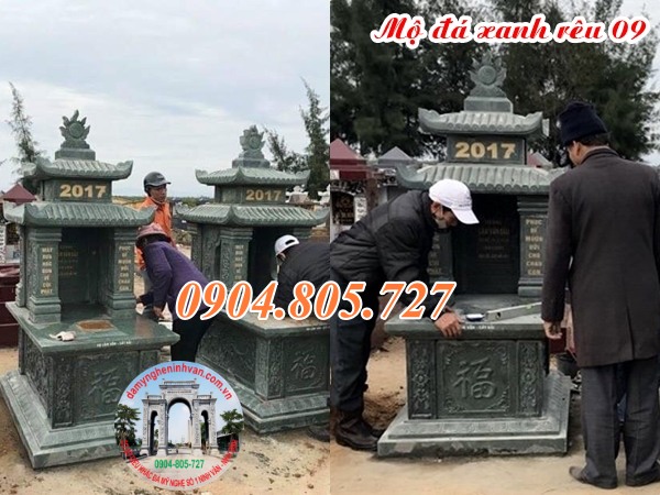 Mẫu mộ đá xanh rêu cao cấp đẹp giá rẻ năm 2023