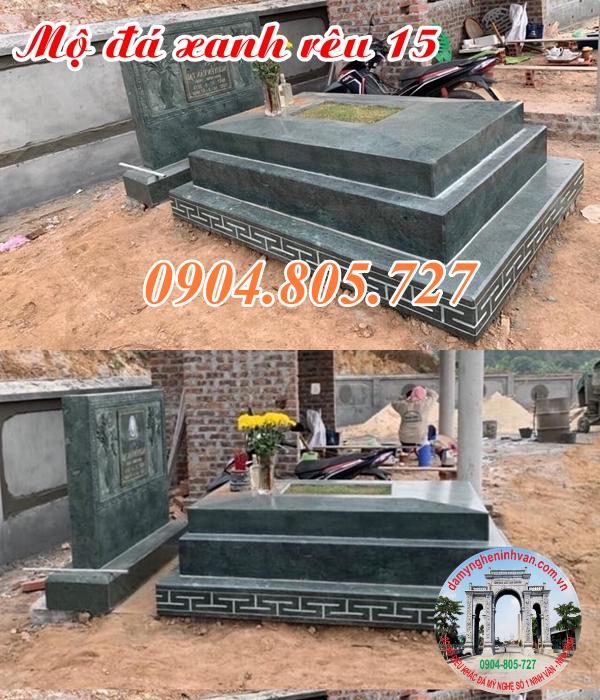 Mẫu mộ đá xanh rêu cao cấp đẹp giá rẻ năm 2023