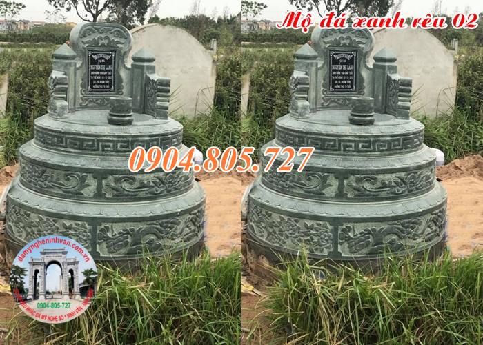 Mẫu mộ đá xanh rêu cao cấp đẹp giá rẻ năm 2023