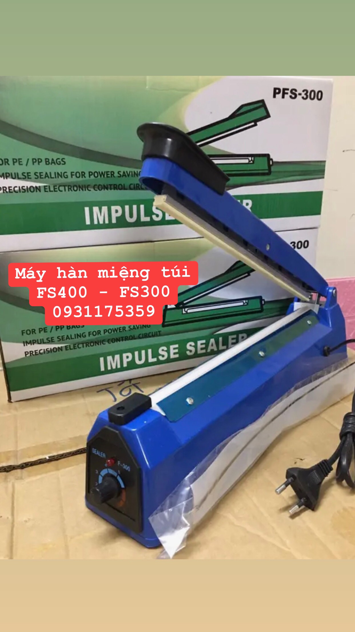 Máy hàn miệng túi dập tay FS400 - FS300 sẵn kho giá rẻ