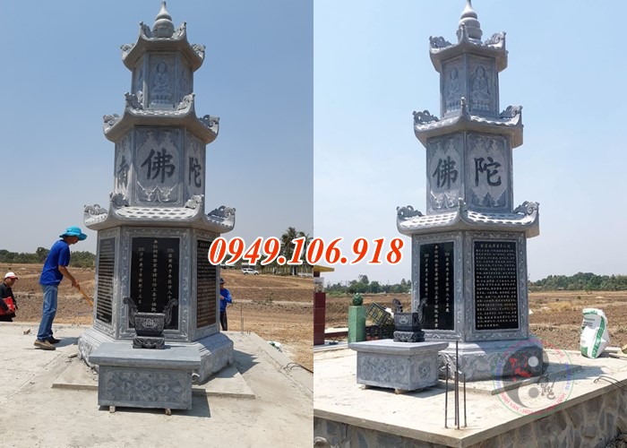 Mẫu mộ tháp phật giáo bằng đá tại Cần Thơ