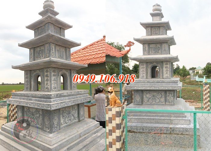 Mẫu mộ tháp phật giáo bằng đá tại Cần Thơ