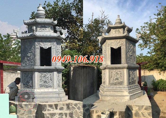 Mẫu mộ tháp phật giáo bằng đá tại Cần Thơ