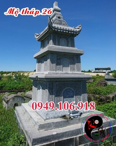 Mẫu mộ tháp phật giáo bằng đá tại Cần Thơ