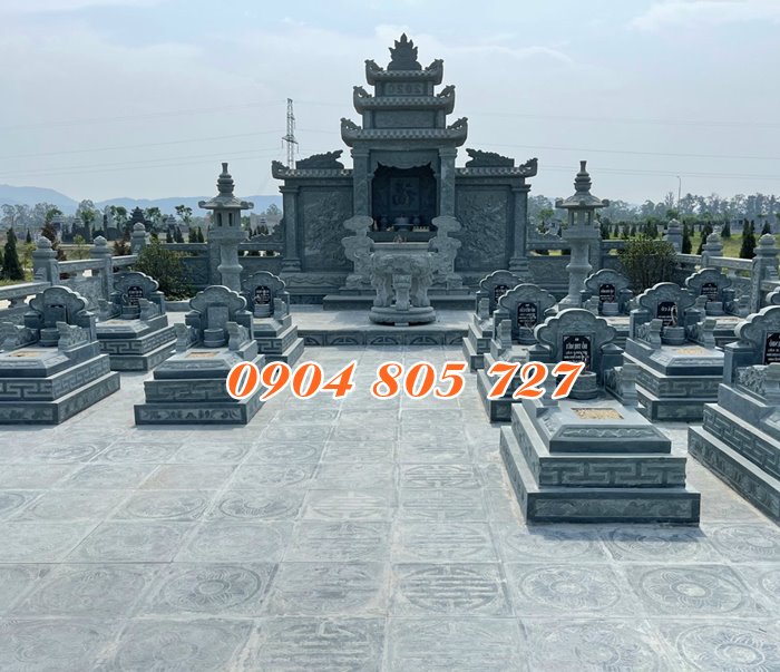 Mẫu lăng mộ đá xanh rêu đẹp lắp đặt tại Bạc Liêu