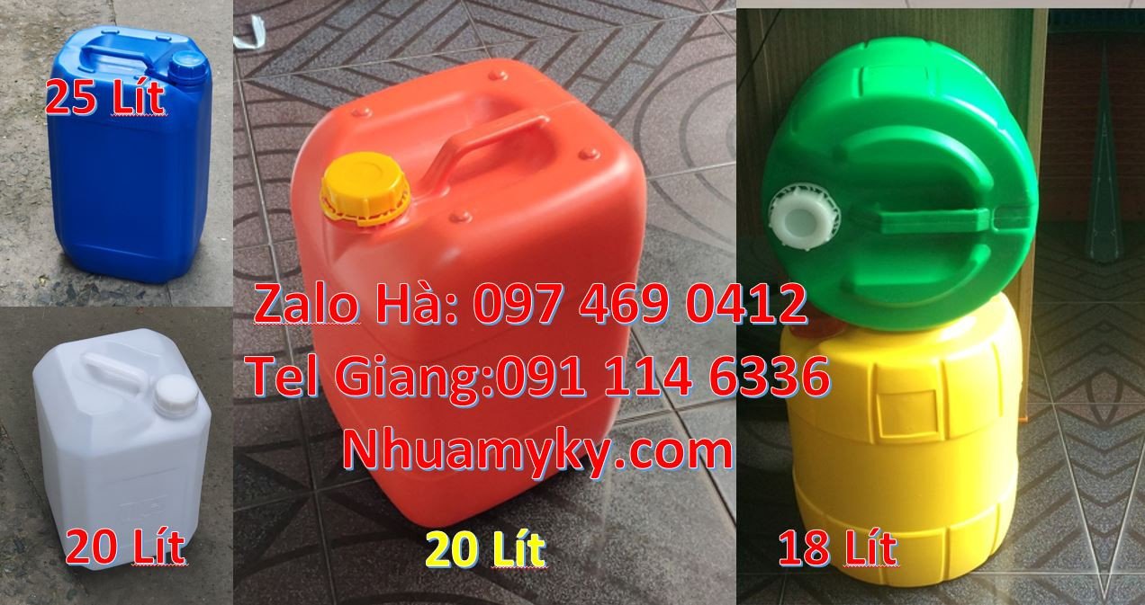 bán sĩ lẻ can nhựa lớn hdpe 20l,can nhựa 25l đựng hóa chất,can nhựa rẻ