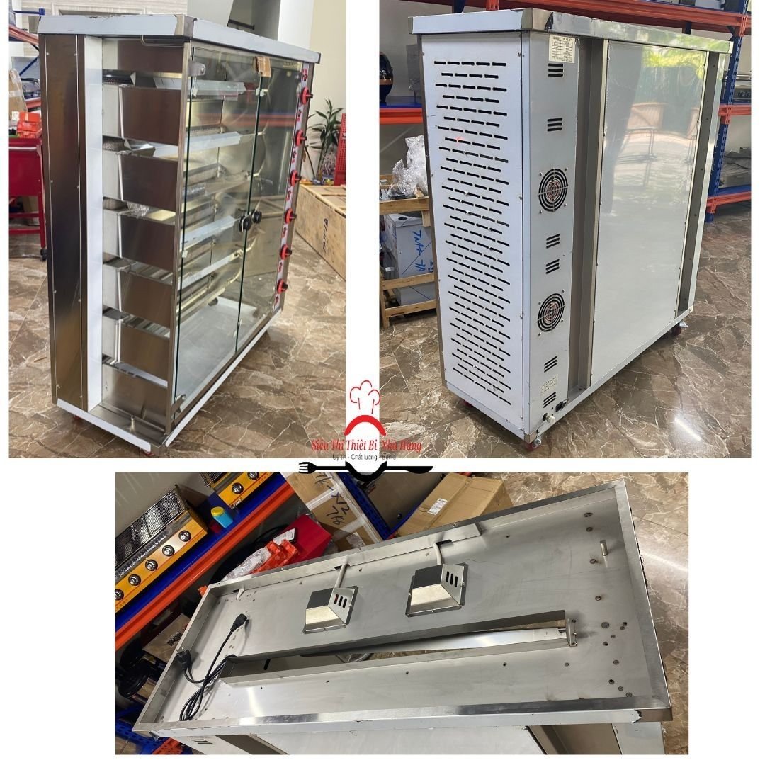 Lò nướng gà vịt 6 thanh ngang dùng gas. bảo hành 12 tháng