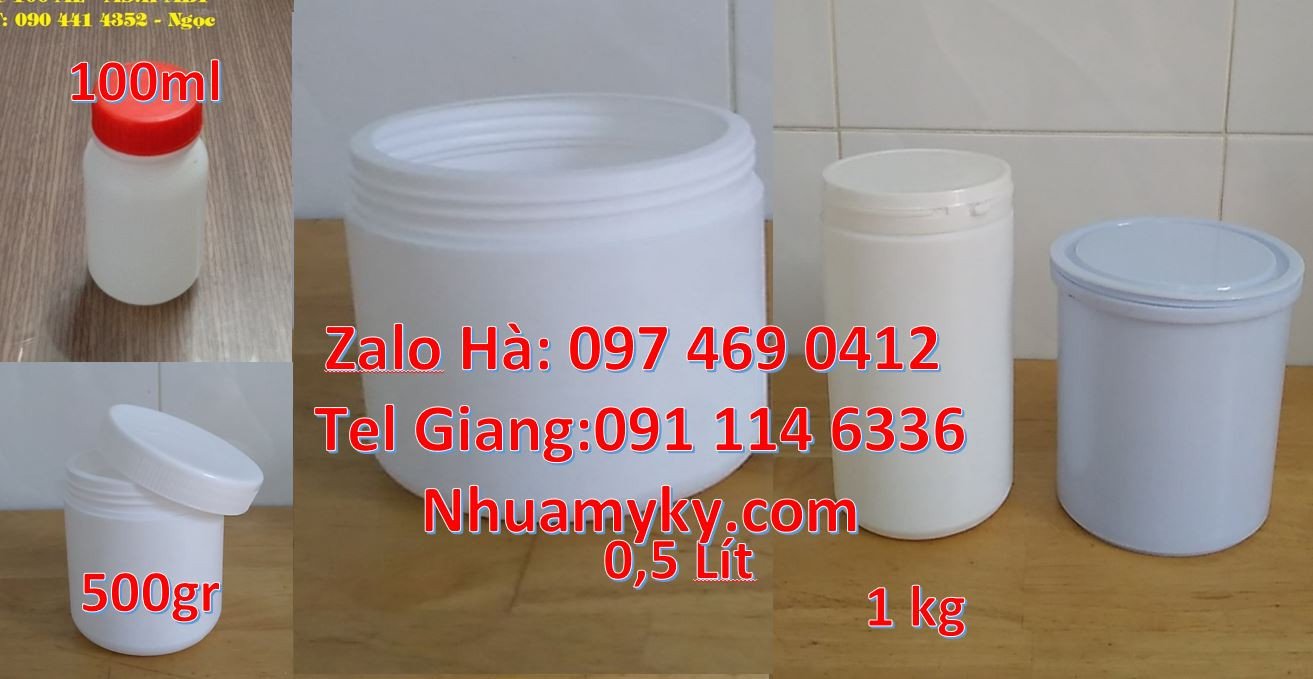 bán sĩ lẻ hũ nhựa hdpe đựng hóa chất,hũ nhựa 500g đựng mứt,hũ nhựa 1kg