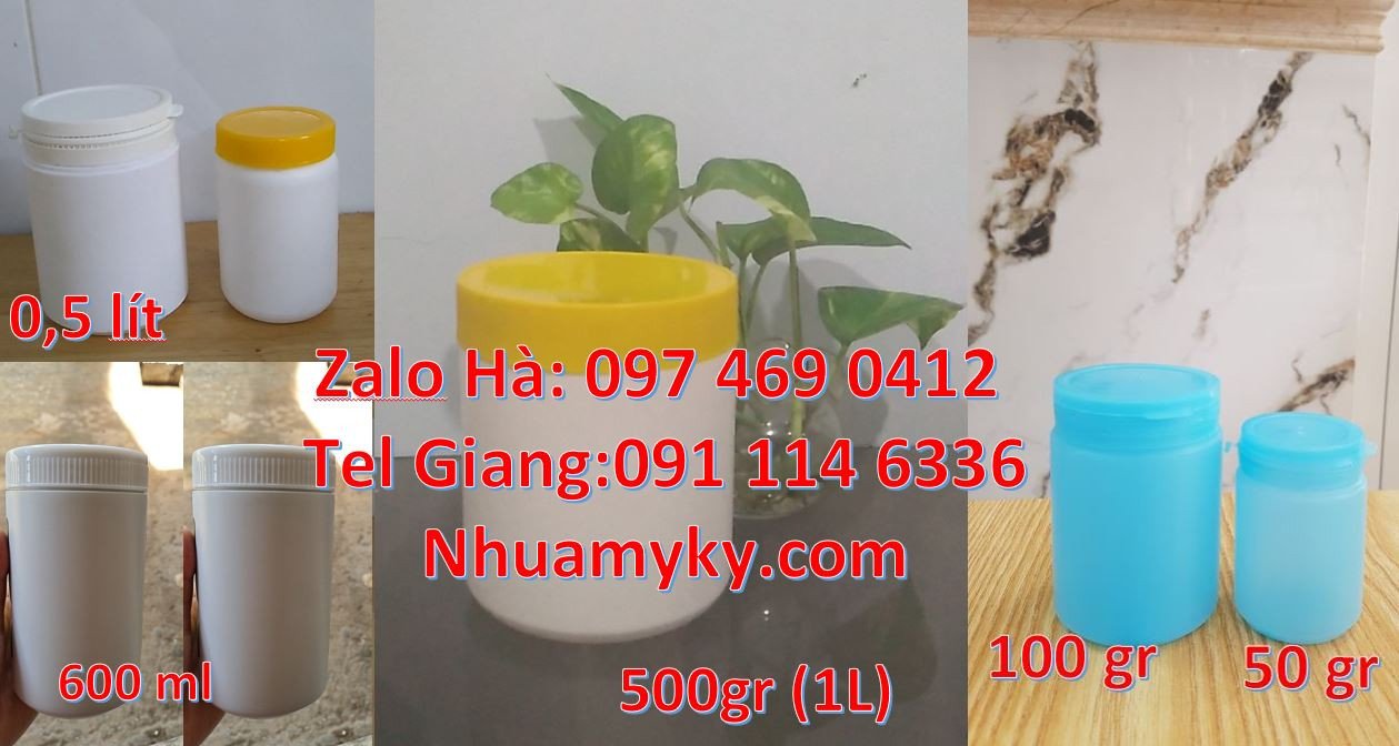 bán sĩ lẻ hũ nhựa hdpe đựng hóa chất,hũ nhựa 500g đựng mứt,hũ nhựa 1kg
