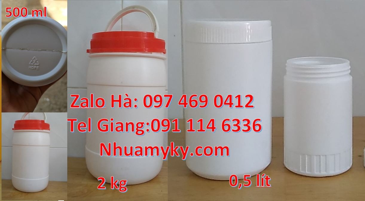 bán sĩ lẻ hũ nhựa hdpe đựng hóa chất,hũ nhựa 500g đựng mứt,hũ nhựa 1kg