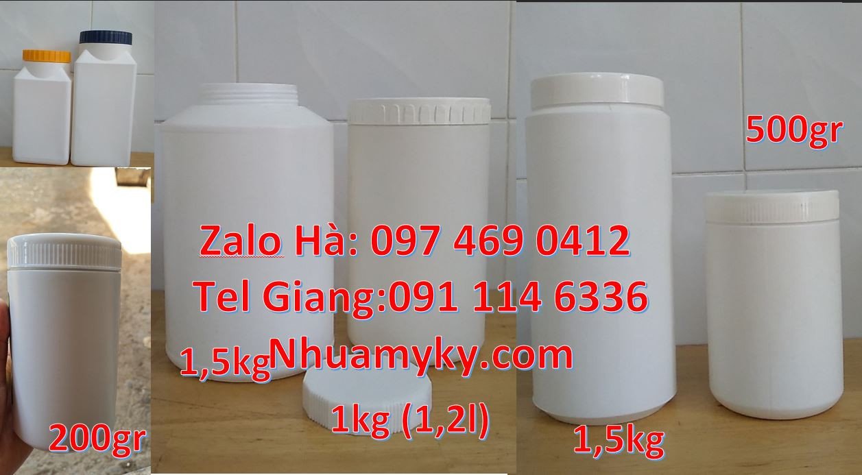 bán sĩ lẻ hũ nhựa hdpe đựng hóa chất,hũ nhựa 500g đựng mứt,hũ nhựa 1kg