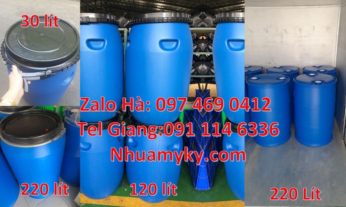 Bán sĩ lẽ thùng phuy nhựa hdpe xanh,thùng phuy 120l đựng hóa chất giá