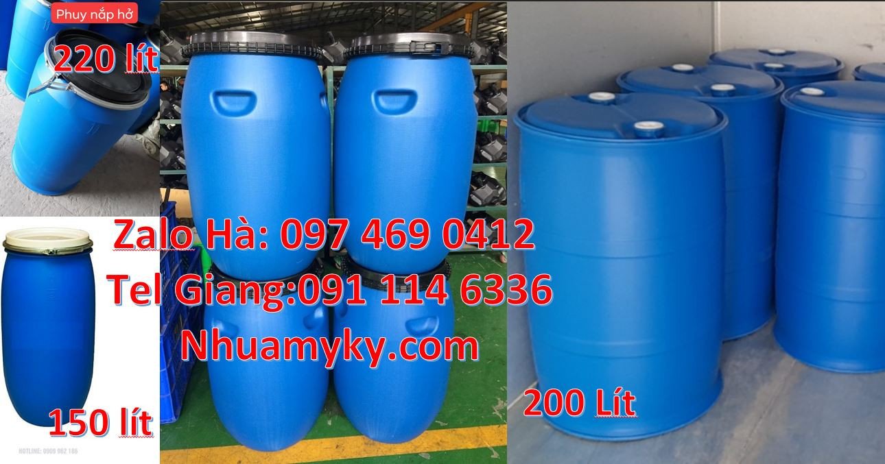 Bán sĩ lẽ thùng phuy nhựa hdpe xanh,thùng phuy 120l đựng hóa chất giá