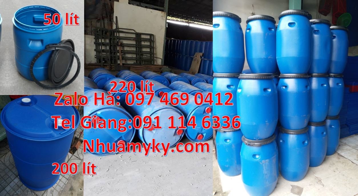 Bán sĩ lẽ thùng phuy nhựa hdpe xanh,thùng phuy 120l đựng hóa chất giá
