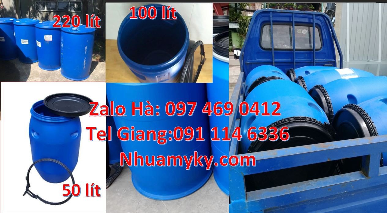 Bán sĩ lẽ thùng phuy nhựa hdpe xanh,thùng phuy 120l đựng hóa chất giá