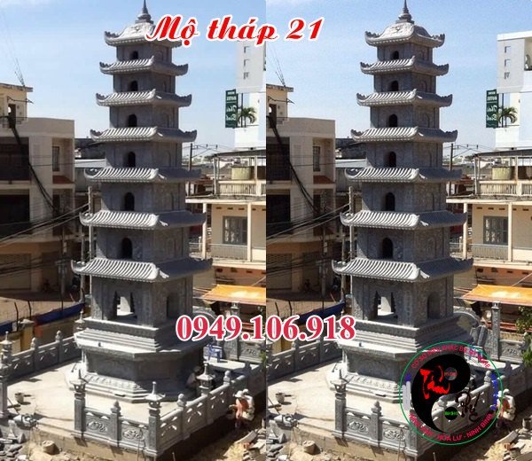 Mẫu mộ tháp phật giáo để tro cốt bằng đá đẹp