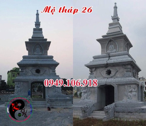 Mẫu mộ tháp phật giáo để tro cốt bằng đá đẹp