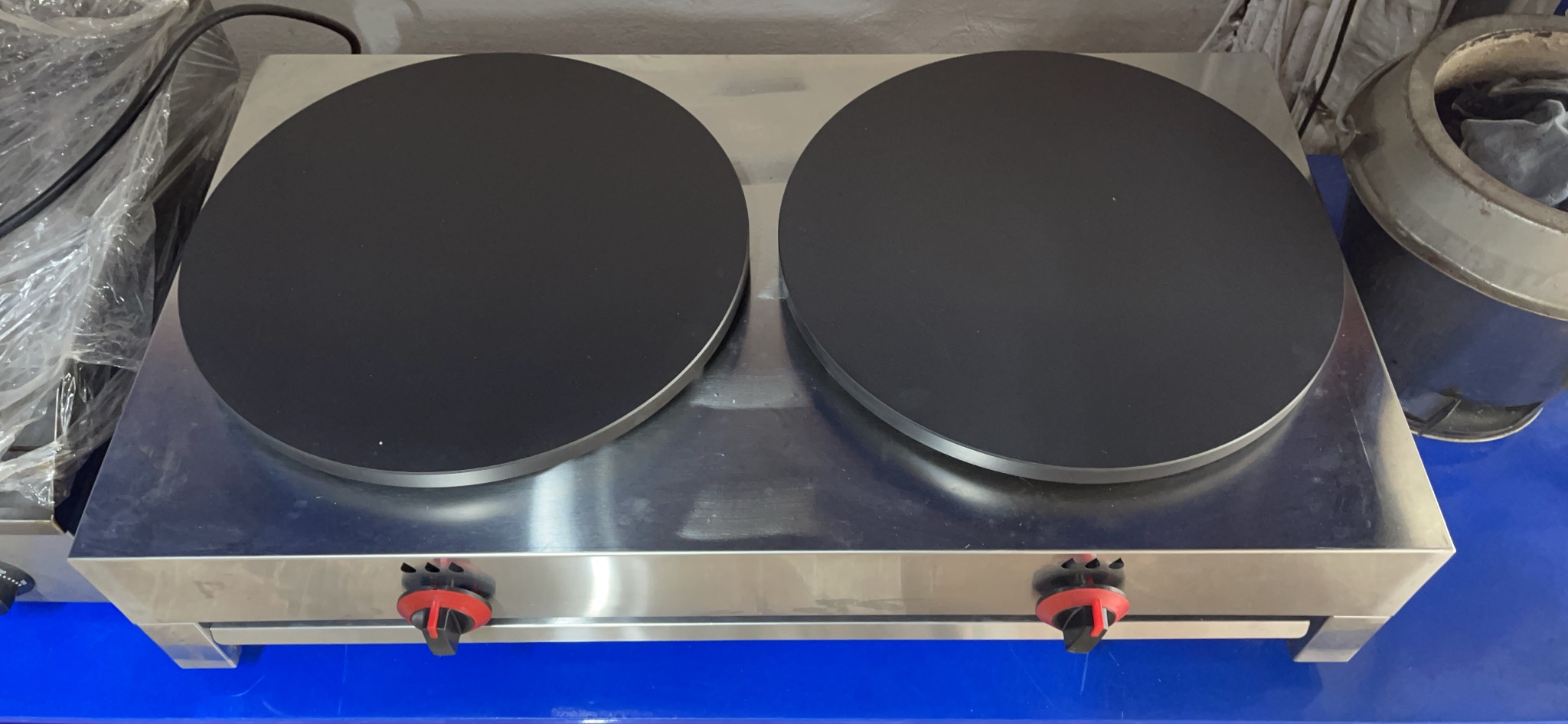 Máy làm bánh crep đôi dùng gas. tặng kèm công thức