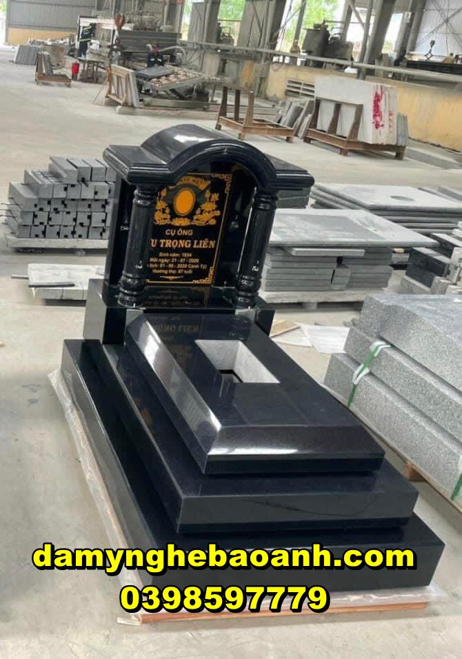 tốp mộ đá hoa cương nguyên khối đẹp lắp đặt tại hà nội