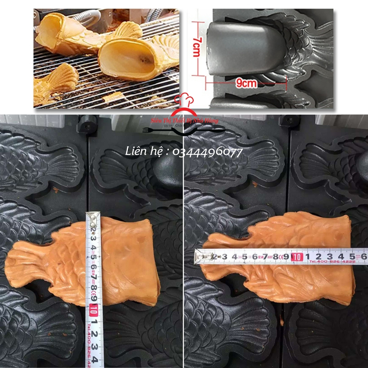 Máy làm bánh cá đựng kem- kem cá, bếp dùng điện