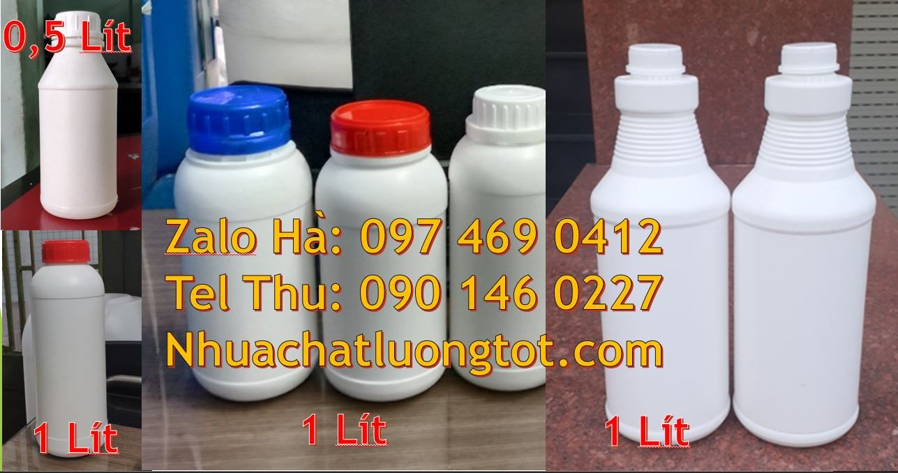 bán chai nhựa lớn hdpe,chai nhựa 1l màu trắng,chai nhựa đựng hóa chất