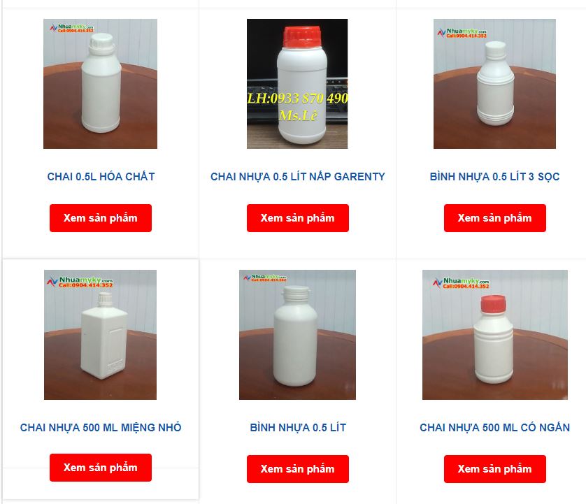 Bán chai nhựa HDPE 1 lít, chai nhựa 500ml, chai nhựa 0.5 lít dầy