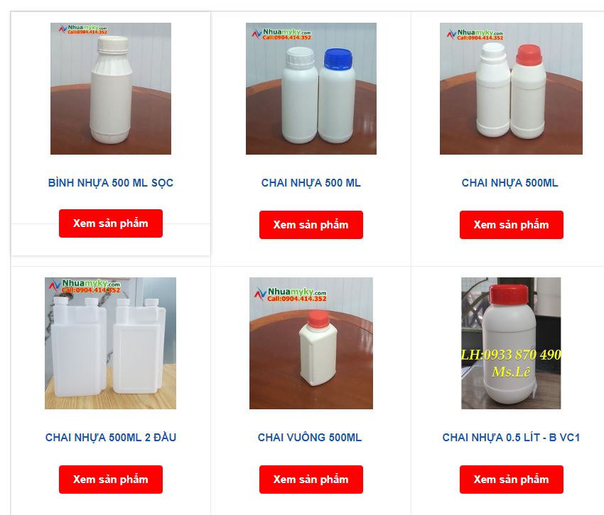 Bán chai nhựa HDPE 1 lít, chai nhựa 500ml, chai nhựa 0.5 lít dầy