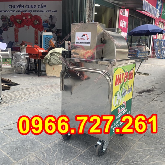 Máy ép mía acquy bàn gập di chuyển linh động, ép siêu sạch 1 lần