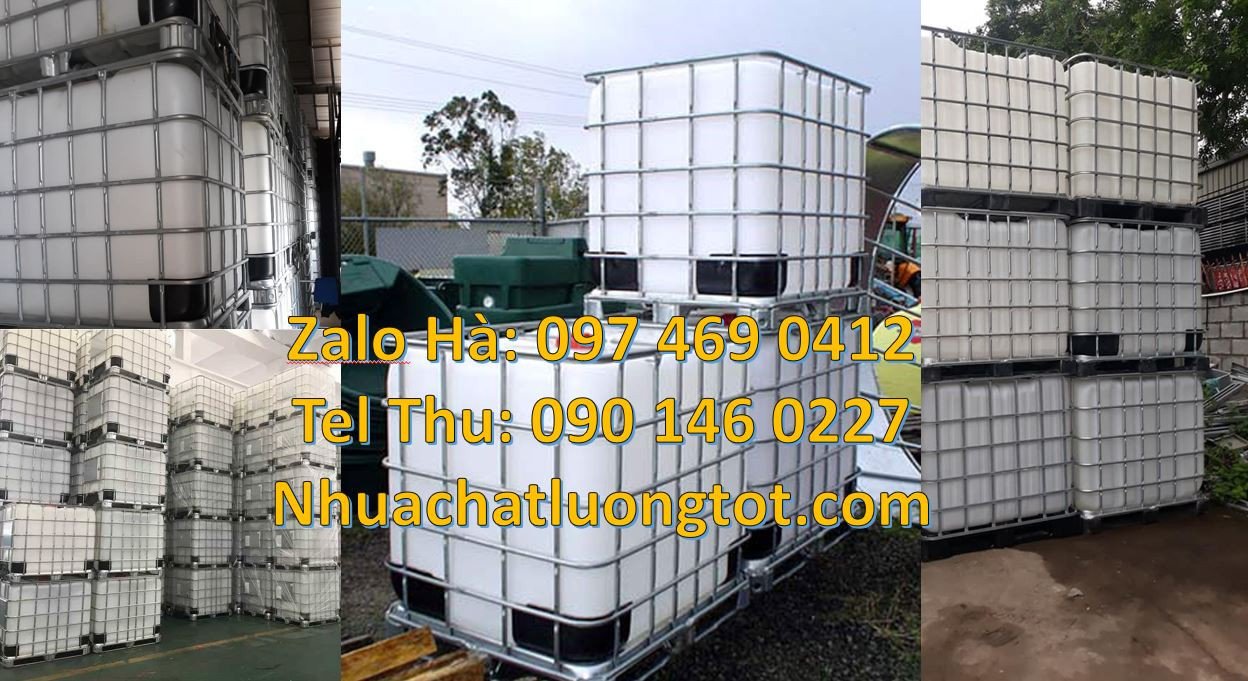 bán tank nhựa vuông 1000l,thùng ibc 1000 l có khung thép,ibc giá rẻ hc